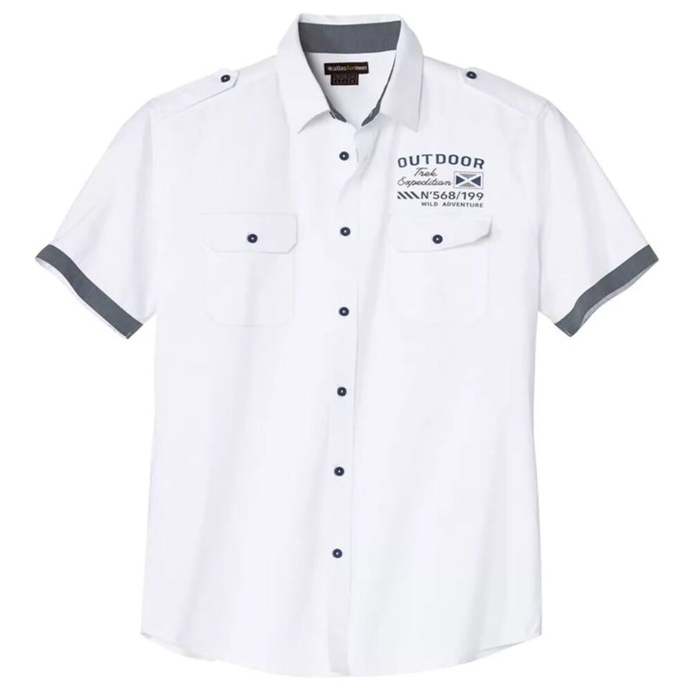 Atlas For Men Mens Pilot Style Shirt / White